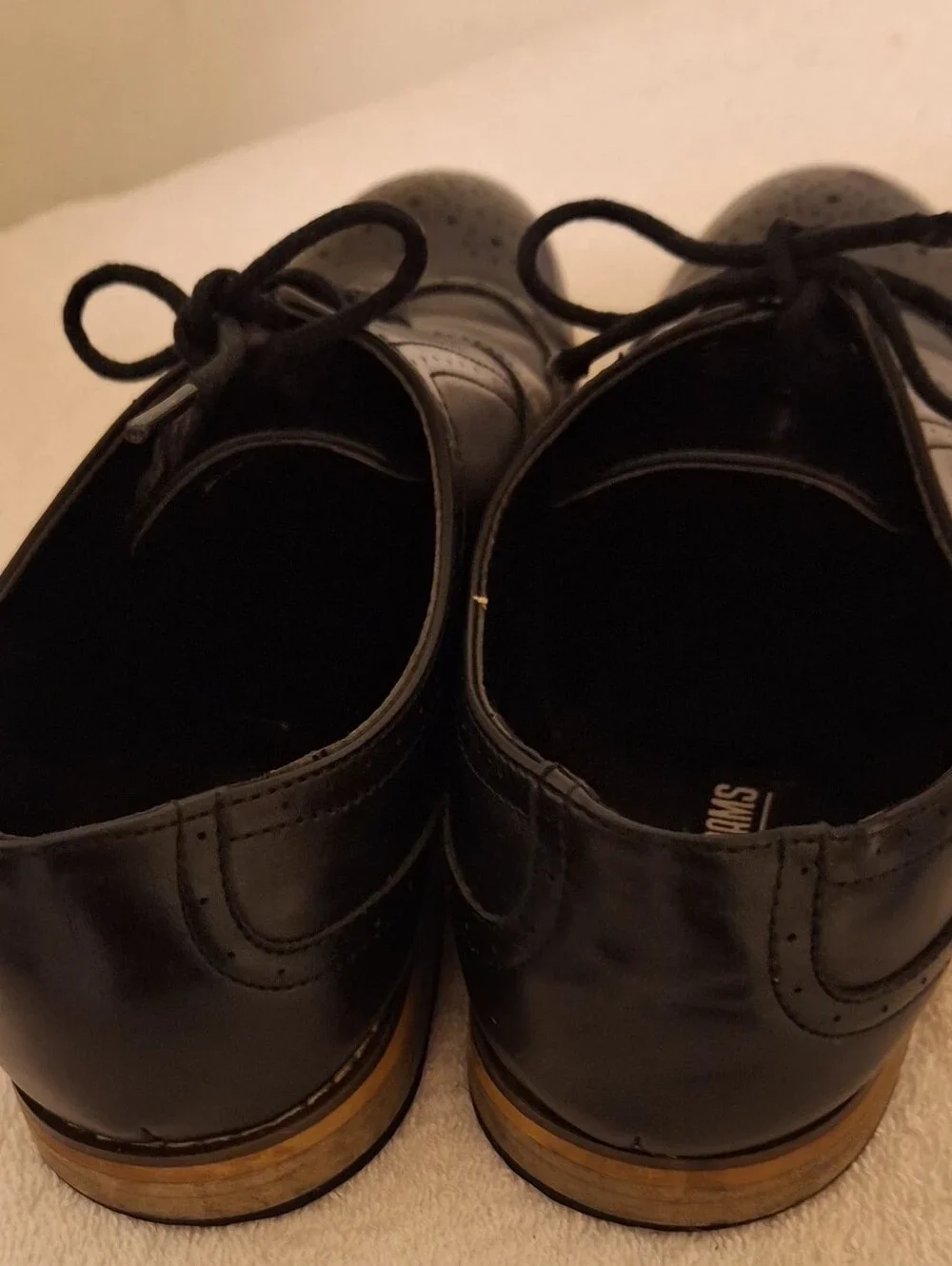 Stacy Adams Black Leather Wingtip Derby Shoes